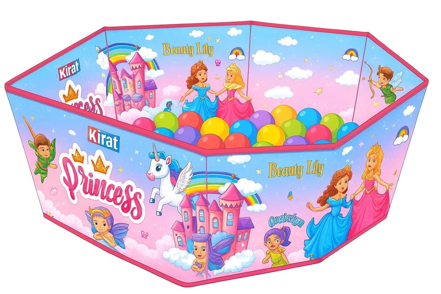 Princess Hexagon Ball Pool Play Tent with 40 Balls | Foldable Ball Pit for Kids | Ages 2+ — view 4