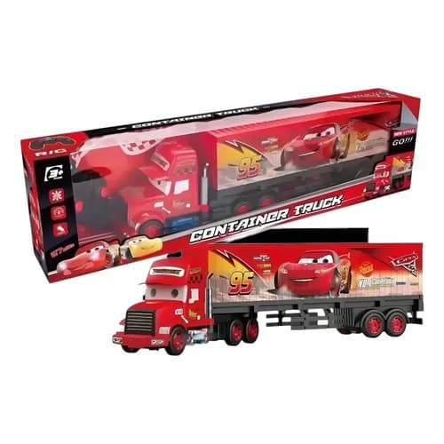 Lightning McQueen Remote Control Container Truck Big Size 59 cm With Front Rotation | 27MHz Rechargeable | Red Racing Truck — view 4
