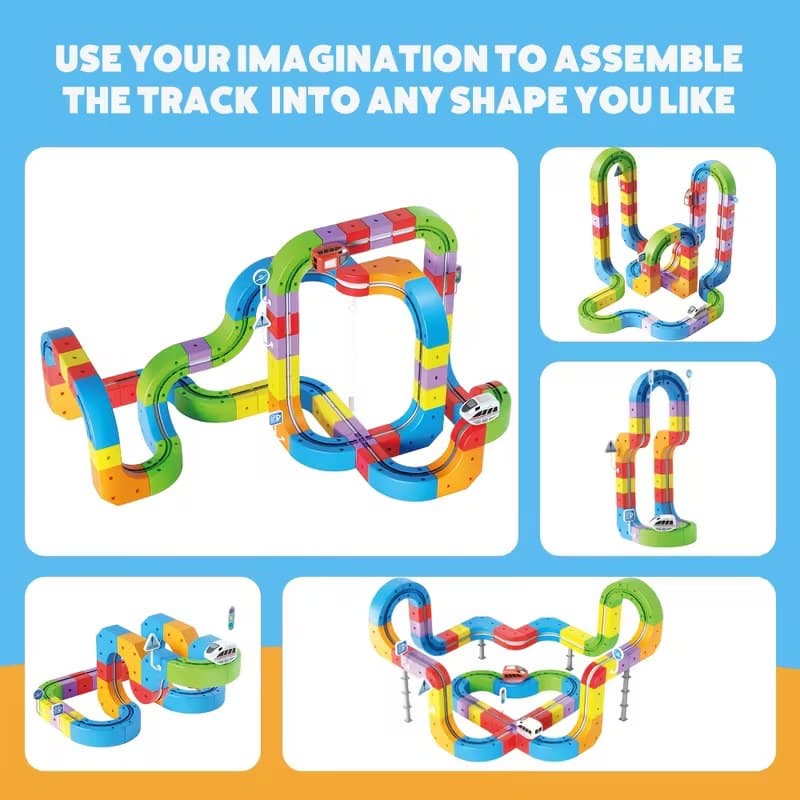 Versatile 3D Track Car Building Set 67 Pcs | Rechargeable Rail Train with Colourful Track Pieces | Gift Box | Pack of 1 Set — view 5
