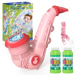 Saxophone Bubble Machine Toy | Rechargeable Musical Bubble Blower with Lights for Kids | Color as per Stock Dispatched | Pack of 1 Pc