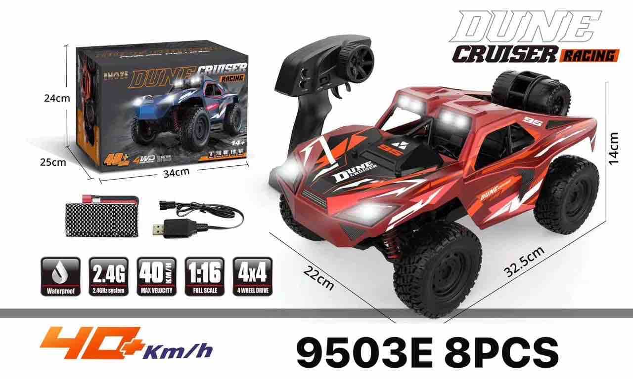 1:16 Hobby Grade RC Desert Racing Truck 4x4 | 2.4GHz Waterproof High-Speed 40+ km/h Remote Control Car With Rechargeable Battery