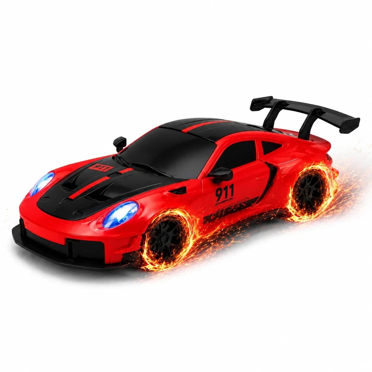 Porsche 911 Remote Control Spark Effect Drift Car Coupe With Lights, Music & Auto Parking | 6+ | Rechargeable | Color As Per Stock — view 5