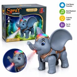 Walking Elephant Toy With Water Spray Smoke, Light & Music | Battery Operated Spray Elephant For Kids | Ages 3+
