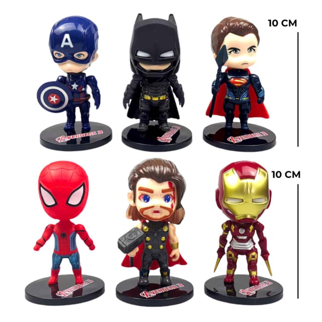 Superhero 6 Figure 10 cm Mini Action Figure Set | Kidoyz
