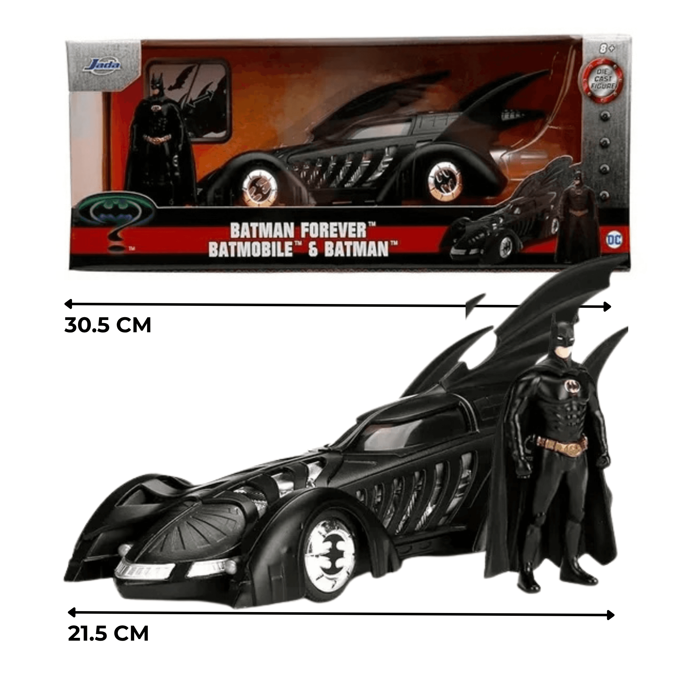 Batmobile With Batman Figure | 1:24 Scale 21 cm Die-Cast Model Car