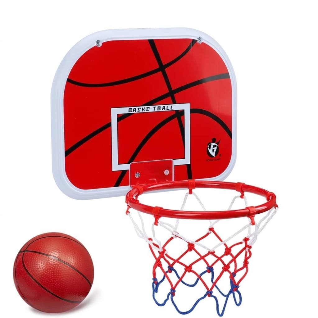 Hanging Basketball Board Set 38 cm with LED Score Flash | Indoor Door Basketball Hoop with Ball & Pump | Pack of 1 Set