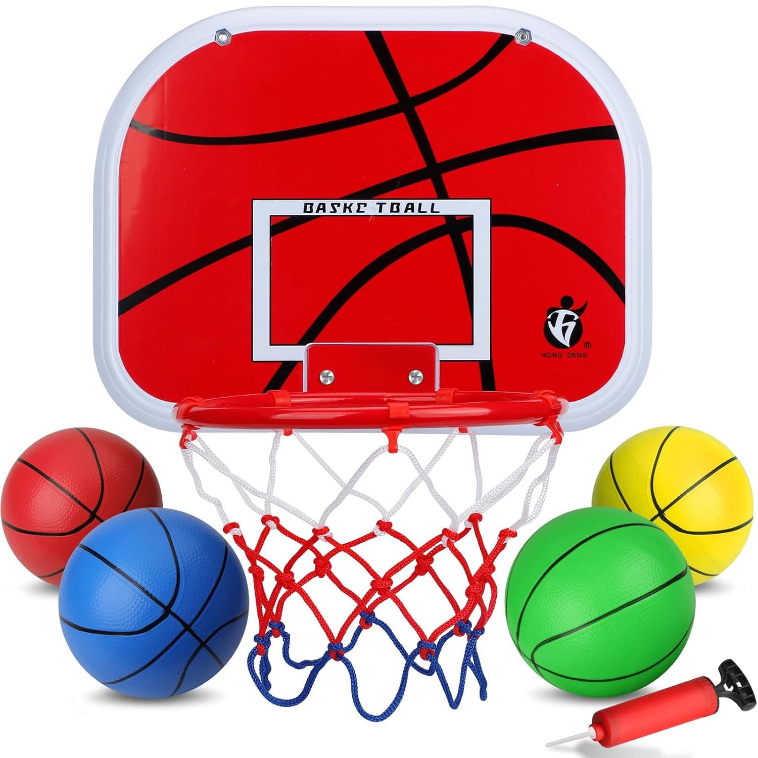 Hanging Basketball Board Set 38 cm with LED Score Flash | Indoor Door Basketball Hoop with Ball & Pump | Pack of 1 Set — view 5