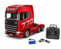 Huina 1:18 Scania Tractor RC Truck | Red Color | Remote Control Toy For Kids & Hobbyists