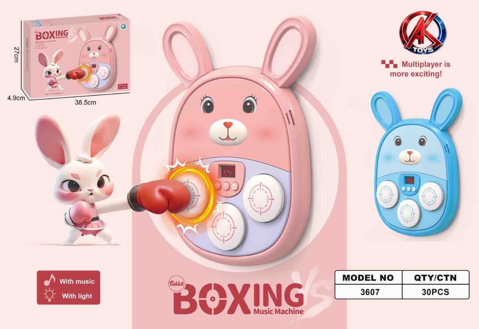 Indoor Bunny Boxing Game Toy With Music & Light | Two-Player Boxing Music Machine For Kids | Color As Per Stock