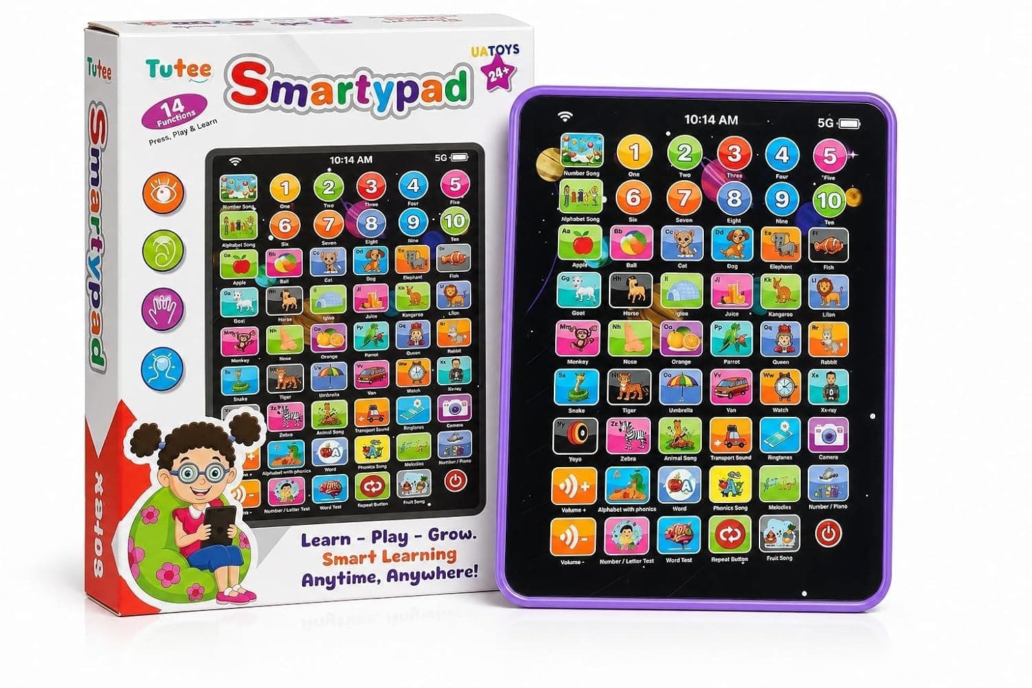 Smarty Pad Educational Learning Tablet For Kids | 14 Functions, Press, Play & Learn | Ages 2+