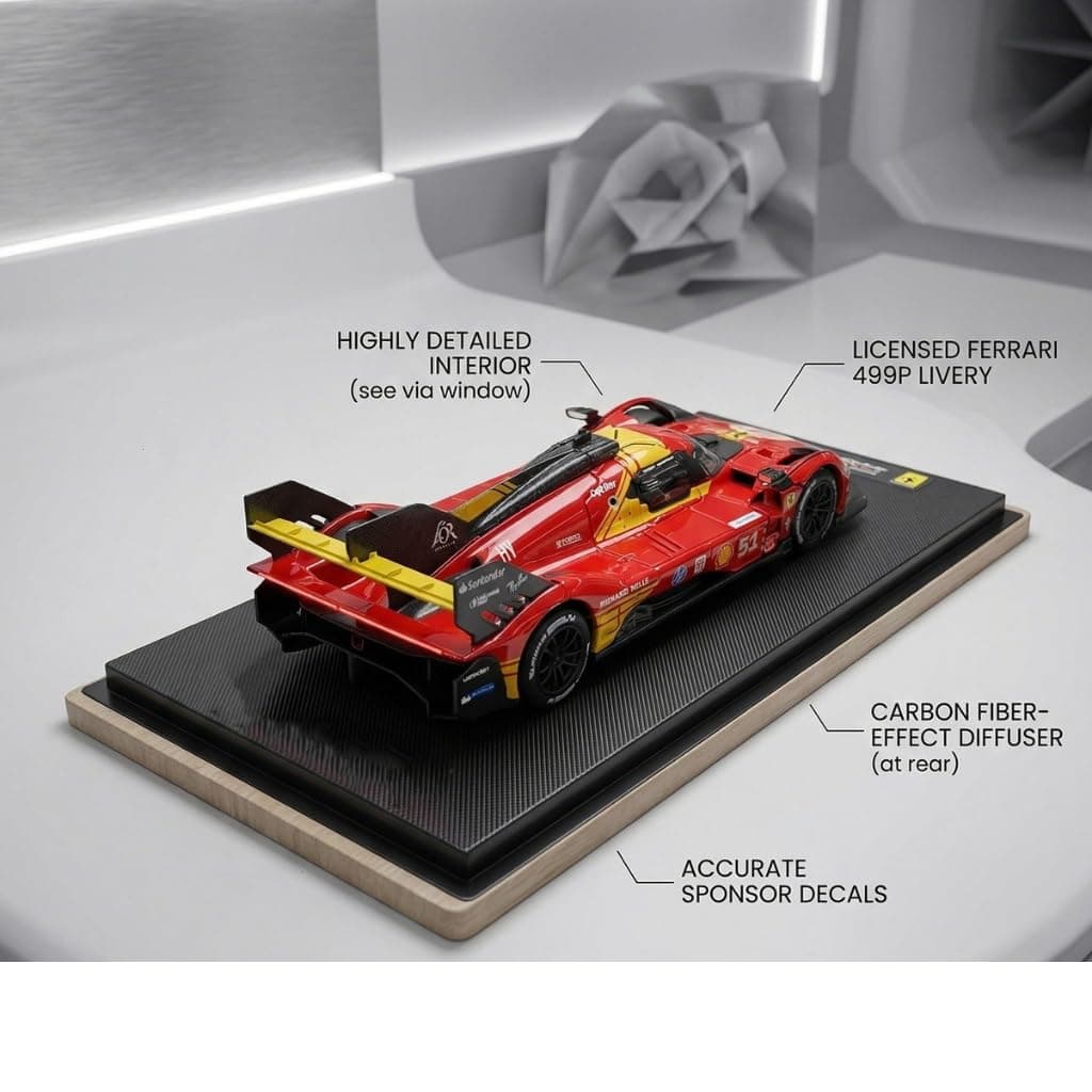 Bburago 1:64 Red Livery Hypercar Diecast Car | Collectible Die-Cast Model Car — view 3