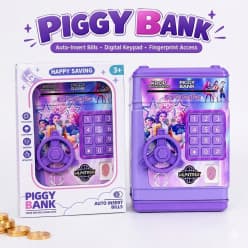 KPOP Demon Hunters Piggy Bank Safe with Digital Keypad & Auto Bill Insert | Password Money Box for Kids | Pack of 1 Pc