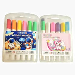 Acrylic Paint Marker Set of 12 Colours | Waterproof Art Markers For Rock, Wood, Canvas & Paper | Kids Art & Craft Kit With Carry Case