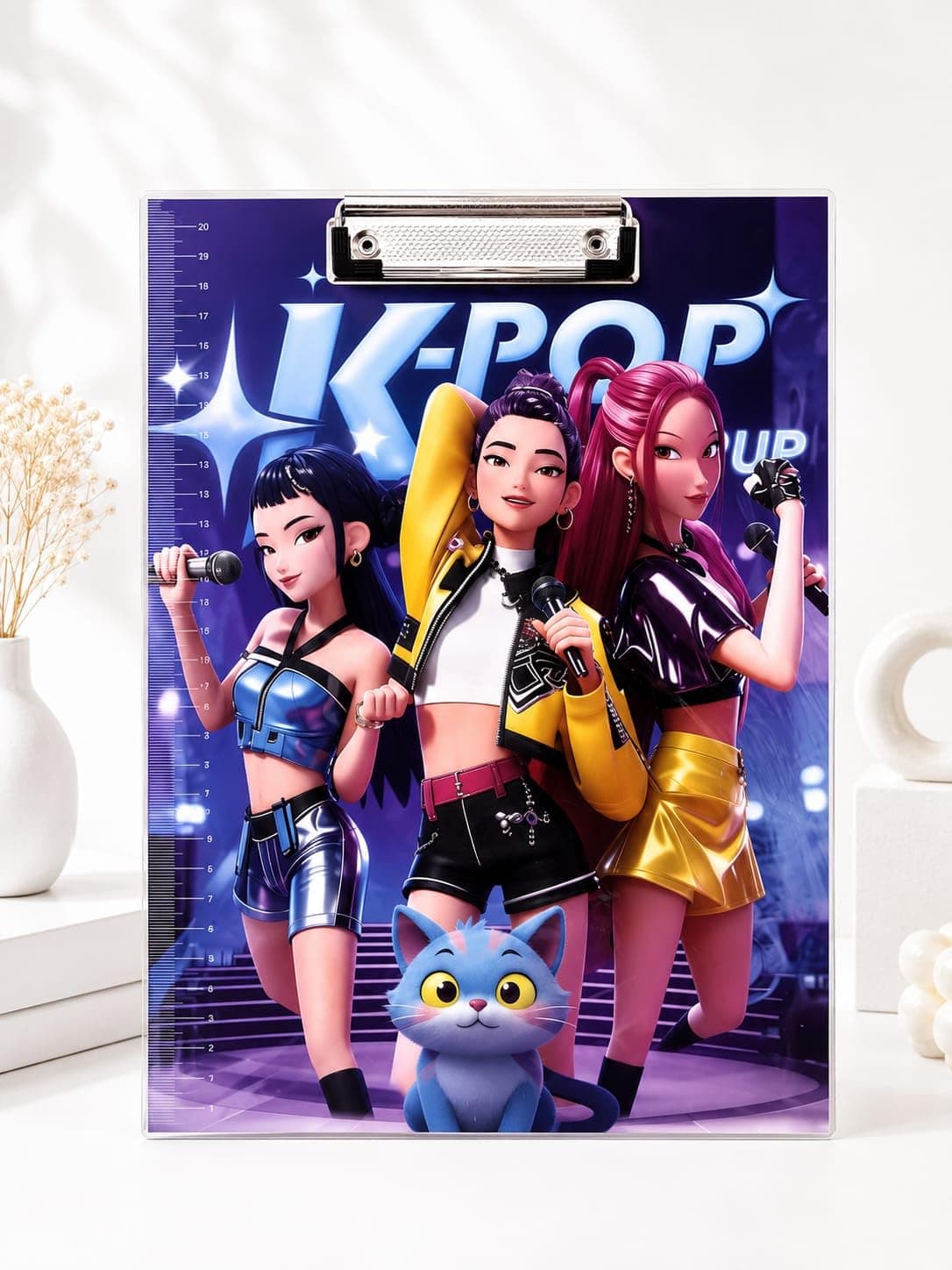K-Pop Girl Group Theme Exam Board With Reveal Cover | Clipboard For Exams, Writing & Study | Assorted Designs | For School Kids