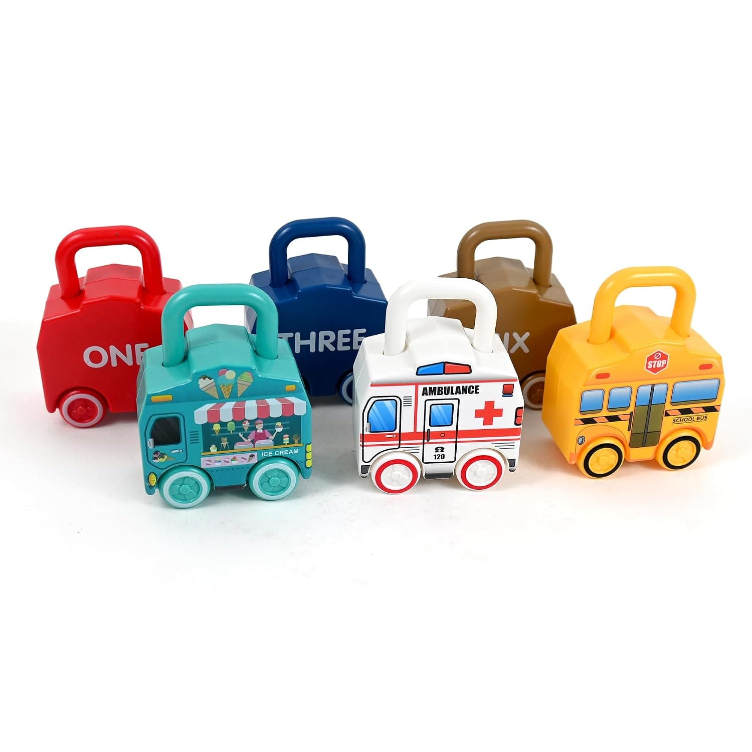 Montessori Learning Key & Lock Car Set 6 Pcs | Match Numbers & Unlock Vehicle Padlocks | Fine Motor Skill Toy For Toddlers — view 5