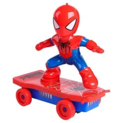 Superhero Rotating Stunt Skateboard Toy With Lights | Battery Operated 360 Spin & Flip Toy For Kids