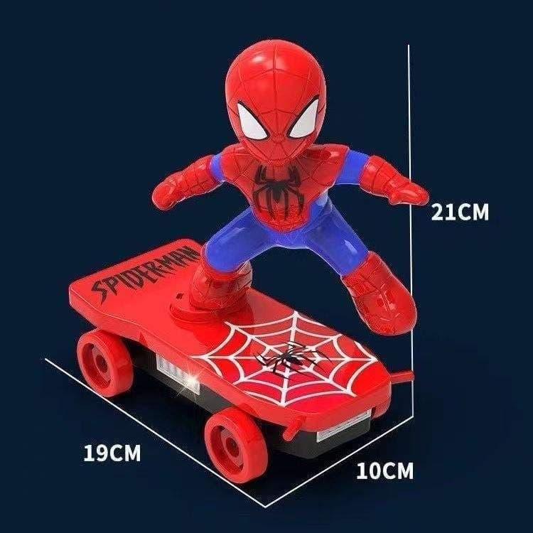 Superhero Rotating Stunt Skateboard Toy With Lights | Battery Operated 360 Spin & Flip Toy For Kids — view 2