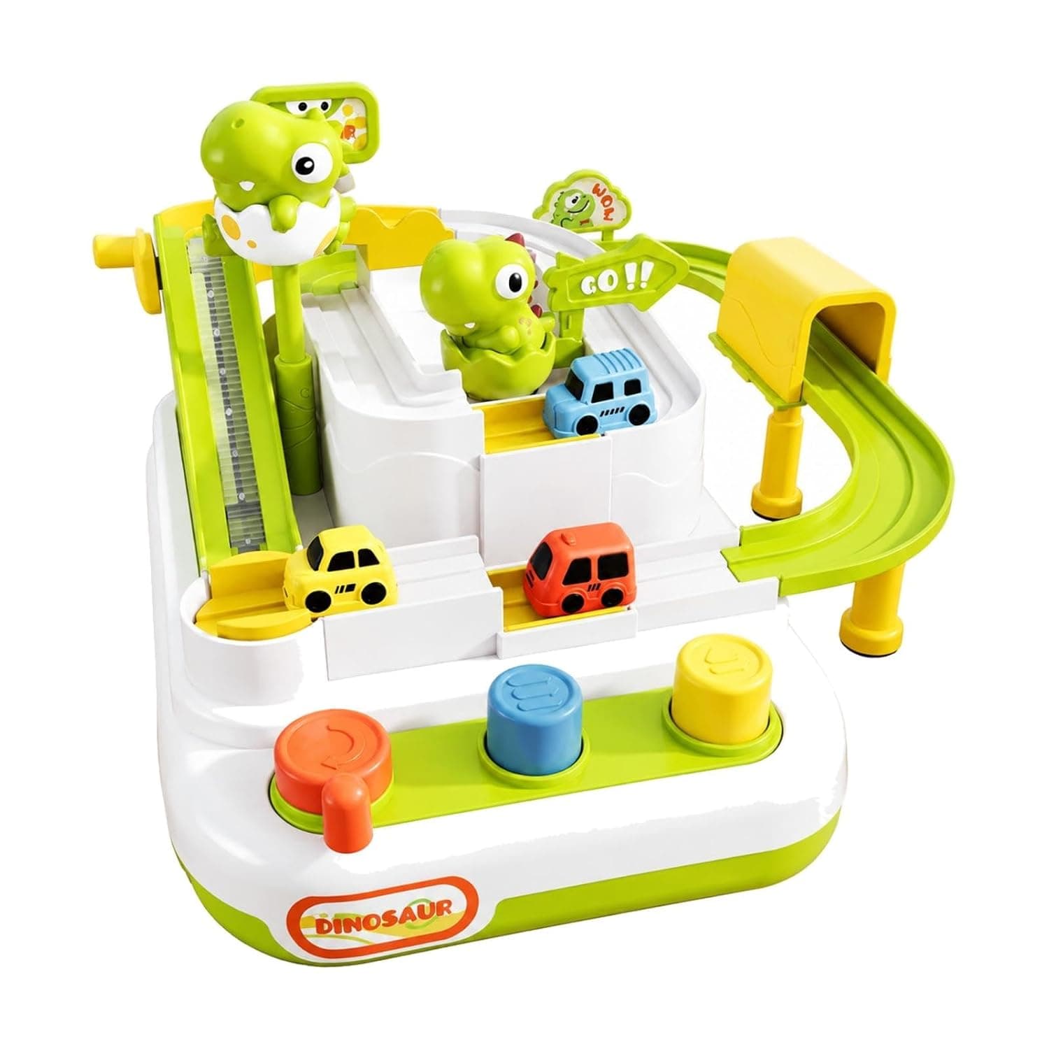 Dino Car Adventure Track Playset for Kids | Ball-Drop Race Track with 3 Toy Cars | Dinosaur Themed (Ages 3+) — view 4
