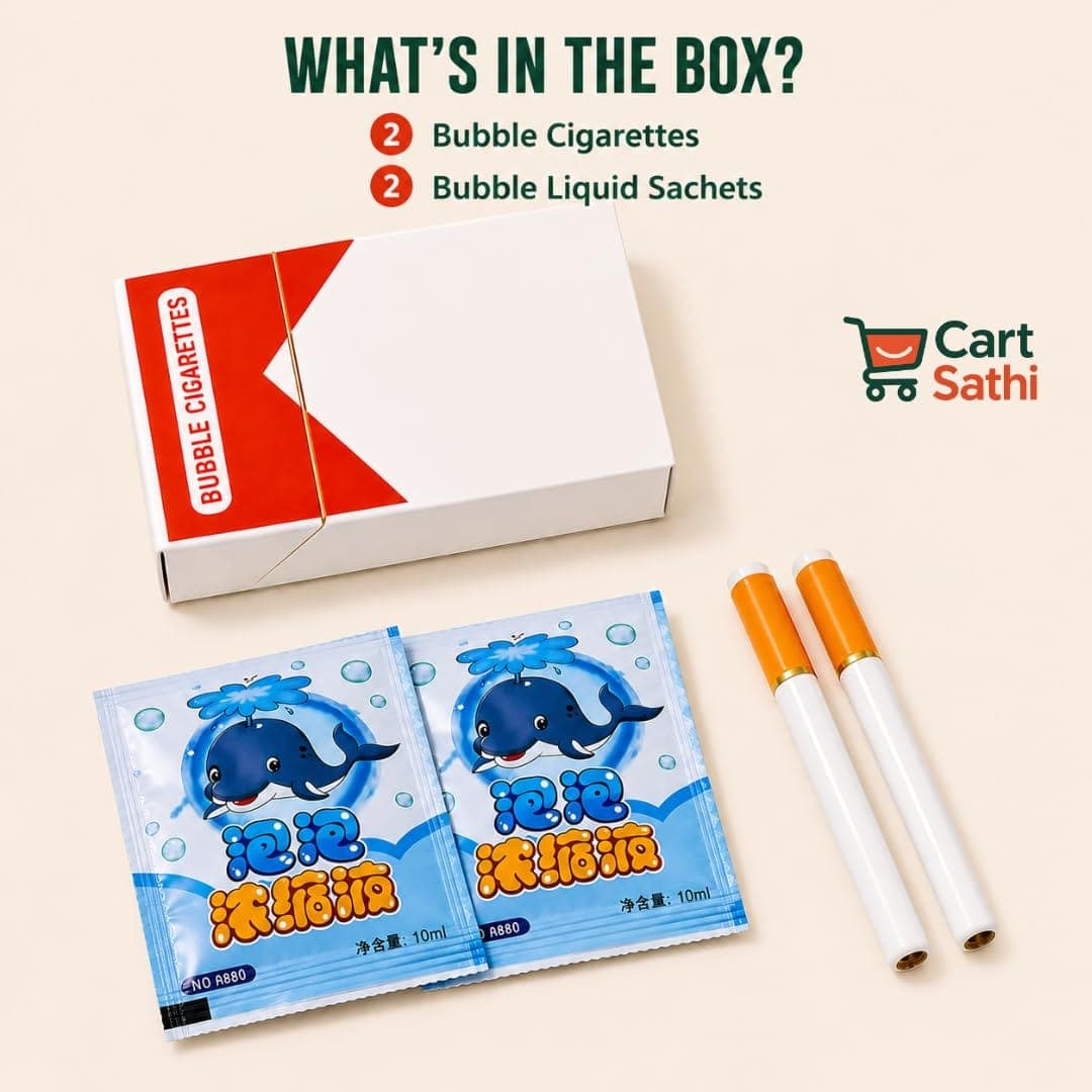 Bubble Blowing Cigarette Novelty Toy for Kids | Prank Bubble Maker with Refill Liquid Sachets | Pack of 2 — view 3