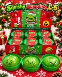 Grinch Mystery Dumpling Squishy Toy | Soft Squeeze Surprise Fidget Toy for Kids | Pack of 1 Pc