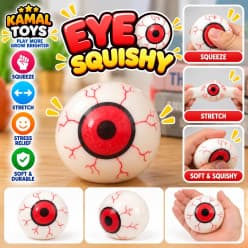 Eye Squishy Toy | Soft Squeeze Stress Relief Fidget Toy for Kids | Pack of 3 Pcs