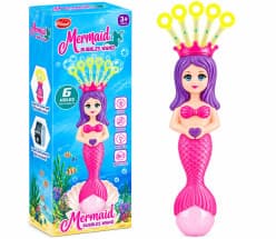 Mermaid Bubble Wand Toy for Kids | Light-Up Automatic Bubble Machine Wand | Ages 3+