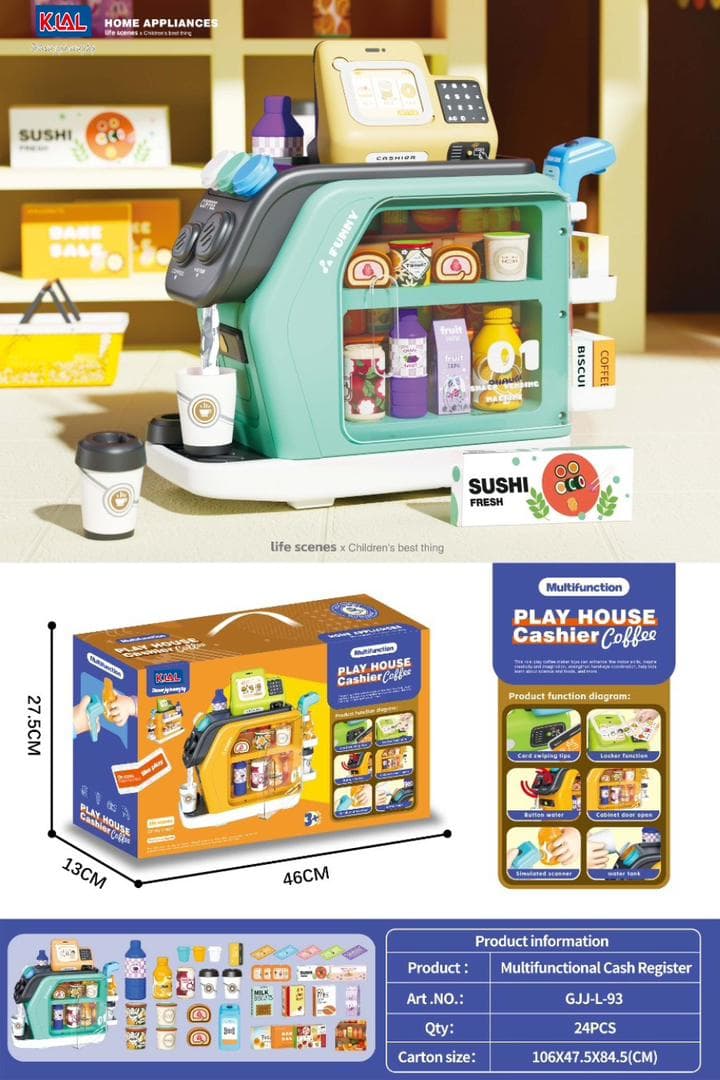 Multifunction Play House Cashier Set for Kids | Pretend Supermarket Checkout with Scanner & Grocery Accessories | Ages 3+ — view 2