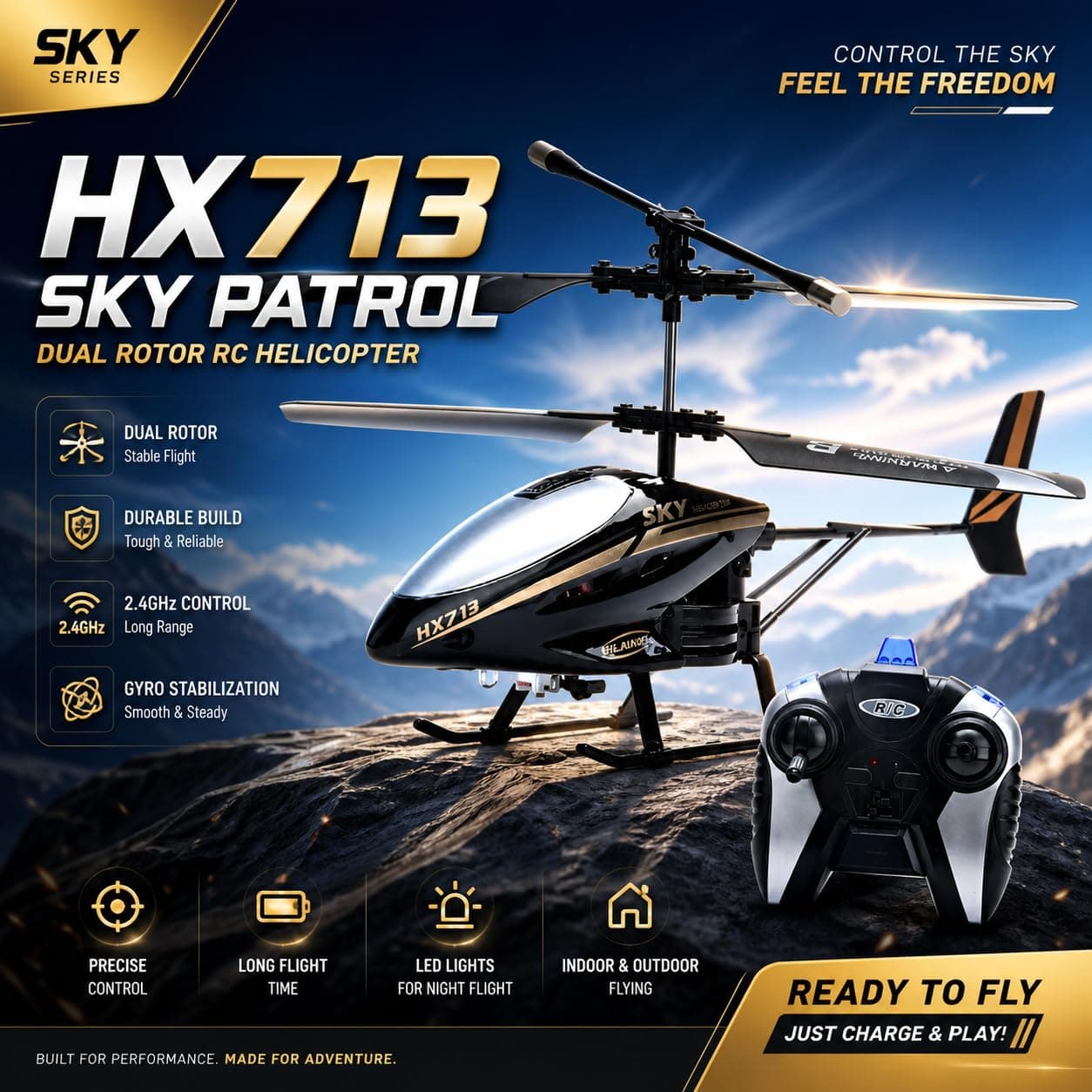 V Max Metal Body RC Helicopter for Kids | Small Size Radio Control Model | Ages 6+ — view 4