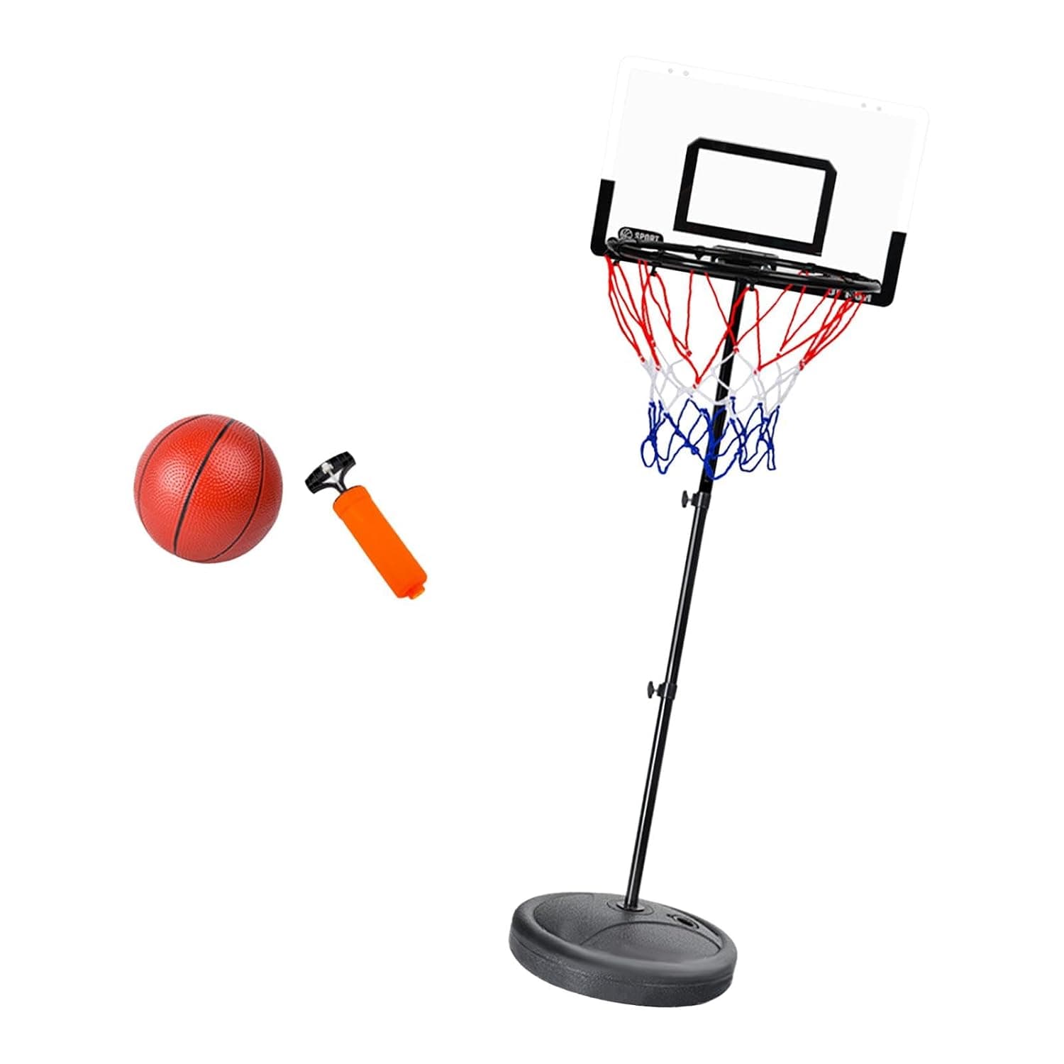 Adjustable Height Basketball Hoop Stand for Kids | Light-Up Transparent Backboard | 170cm
