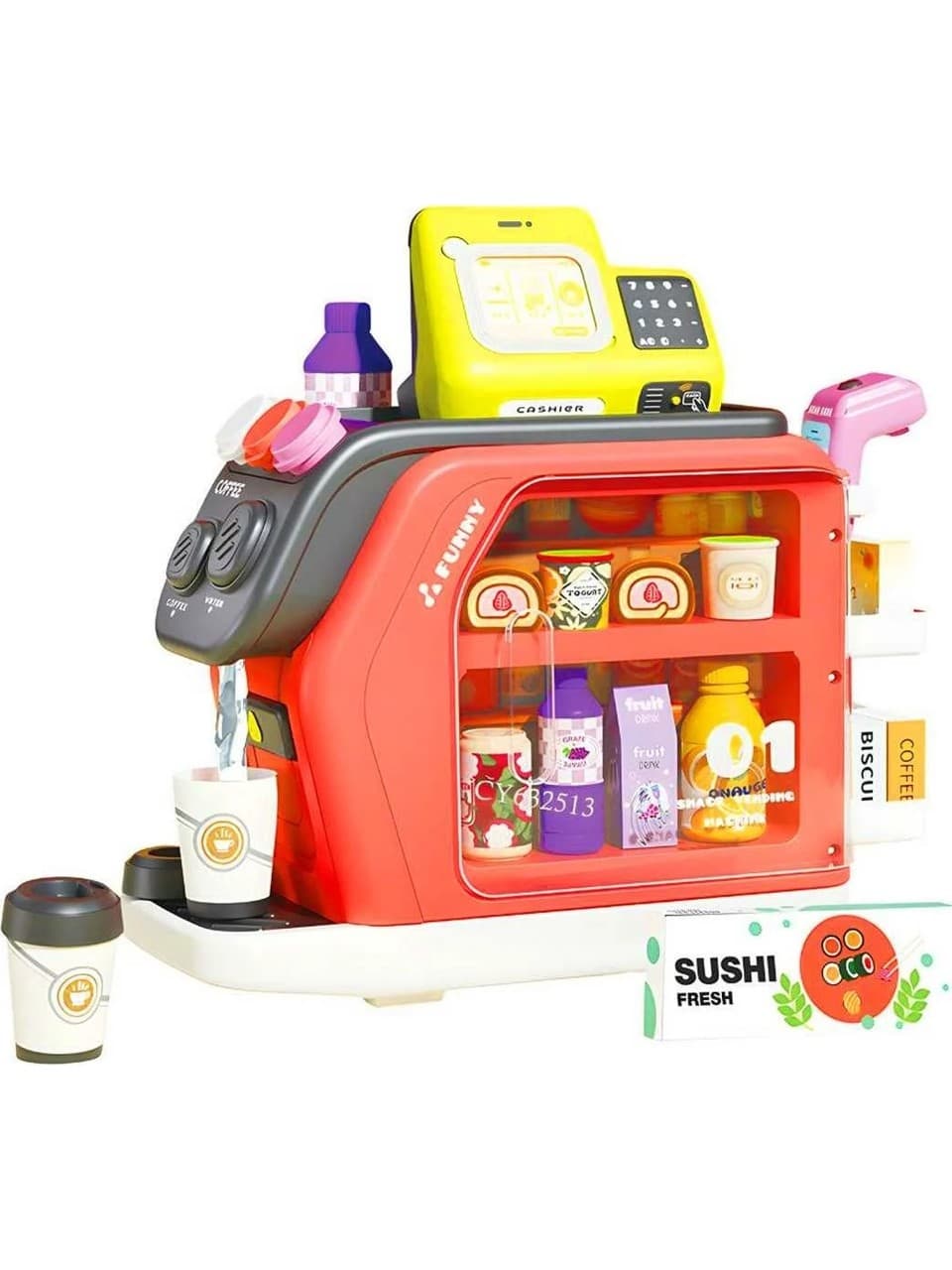 Multifunction Play House Cashier Set for Kids | Pretend Supermarket Checkout with Scanner & Grocery Accessories | Ages 3+ — view 3