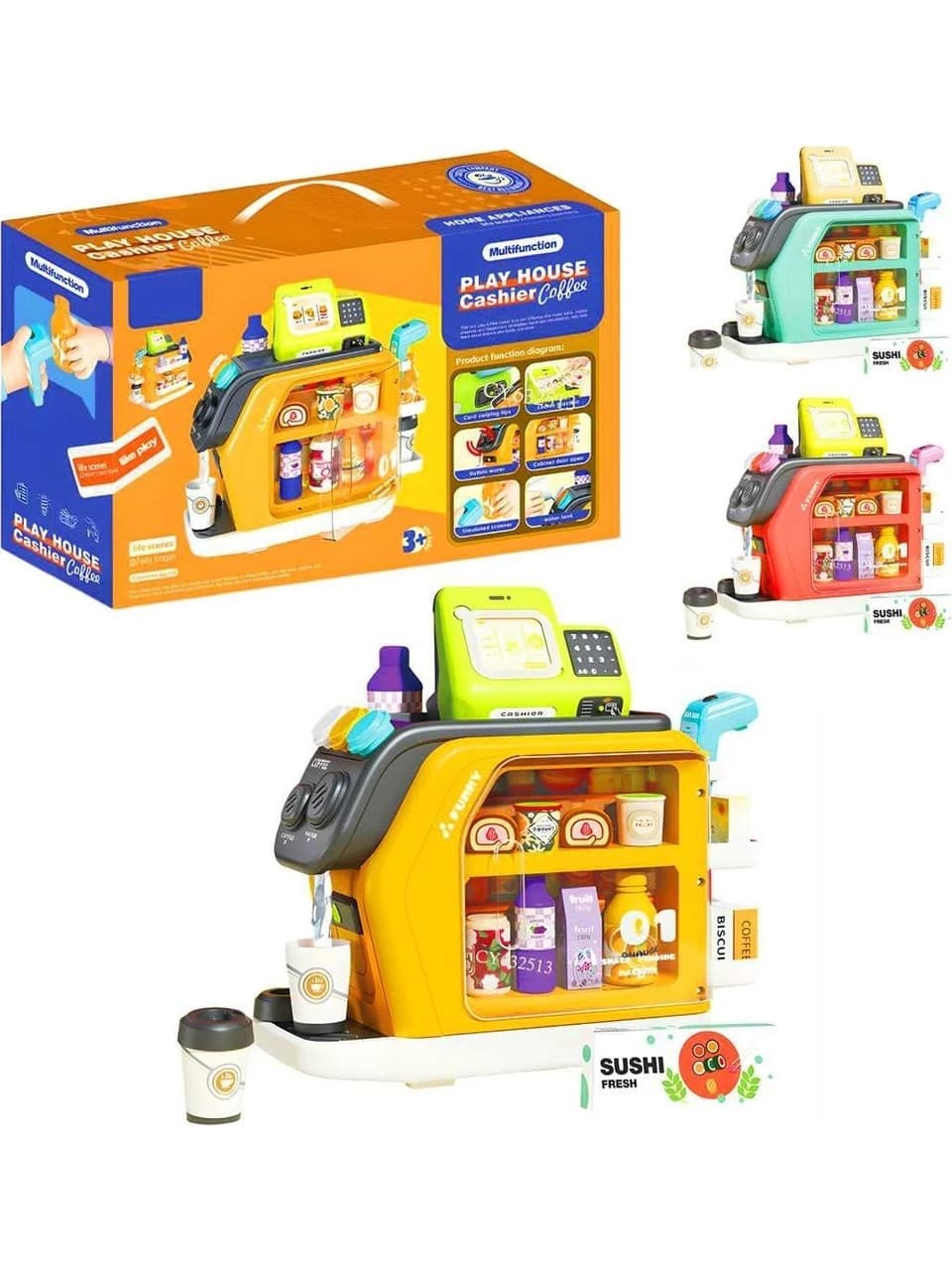 Multifunction Play House Cashier Set for Kids | Pretend Supermarket Checkout with Scanner & Grocery Accessories | Ages 3+ — view 6