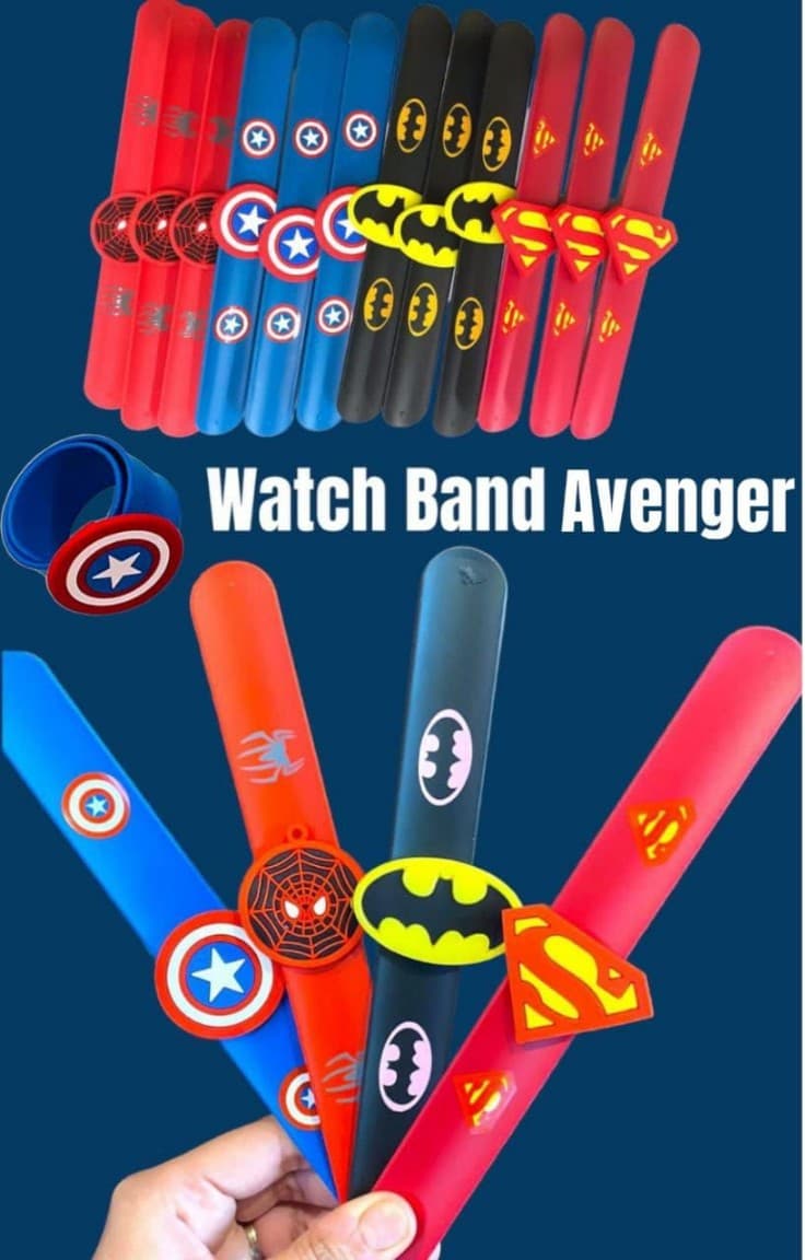 Superhero Slap Band Watch for Kids | Avengers, Batman, Spider-Man & Superman Wrist Bands | Pack of 4 — view 2