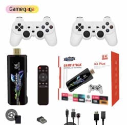X3 Plus 3D Game Stick | HDMI TV Video Game Console with 2 Wireless Controllers & Remote | Plug & Play | Pack of 1 Pc