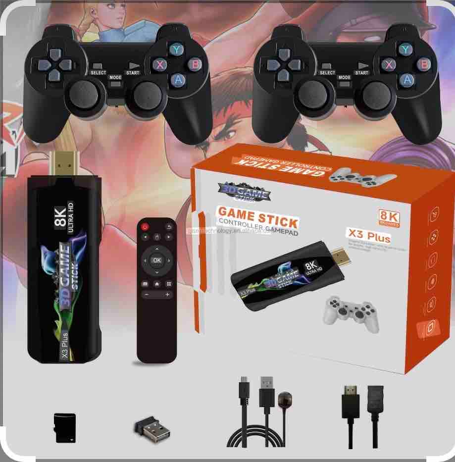 X3 Plus 3D Game Stick | HDMI TV Video Game Console with 2 Wireless Controllers & Remote | Plug & Play | Pack of 1 Pc — view 3