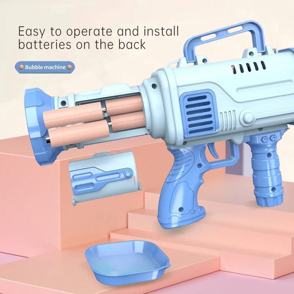 32 Holes Bubble Maker Gatling Bubble Gun Machine Toy for Kids with Bubble Solution Indoor and Outdoor Toddlers Bubble Launcher Machine for Girls and Boys - Multicolor (Color As Per Stock)