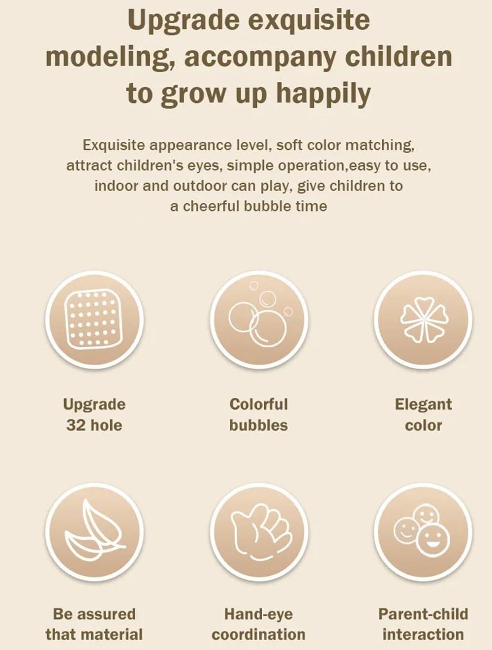 32 Holes Bubble Maker Gatling Bubble Gun Machine Toy for Kids with Bubble Solution Indoor and Outdoor Toddlers Bubble Launcher Machine for Girls and Boys - Multicolor (Color As Per Stock)