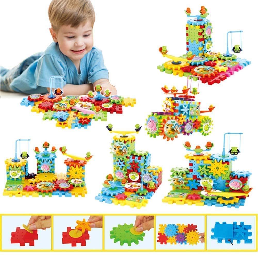 Braintastic 101 Pcs Miracle Bricks Motorized Spinning Gear Building Block Toy Sets Interlocking Learning&Educational Game for Kids (Miracle Bricks 101),Multicolor