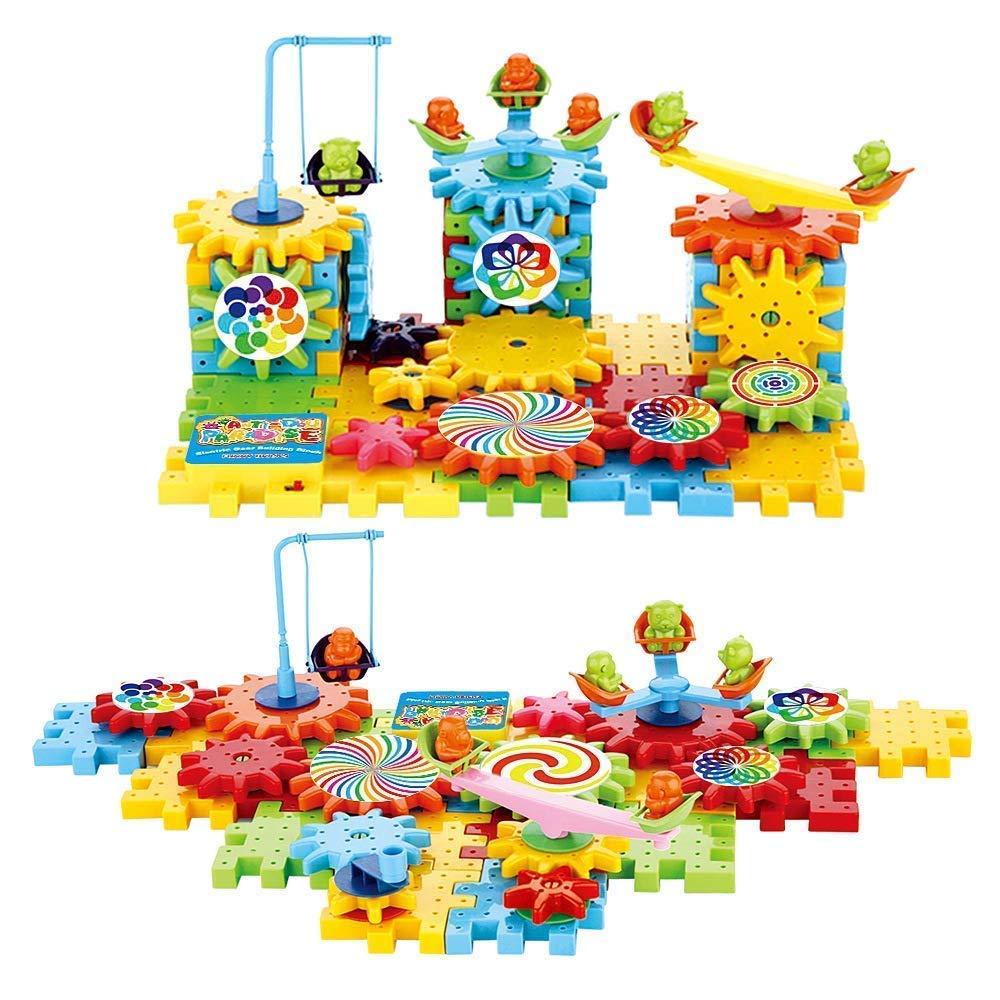 Braintastic 101 Pcs Miracle Bricks Motorized Spinning Gear Building Block Toy Sets Interlocking Learning&Educational Game for Kids (Miracle Bricks 101),Multicolor