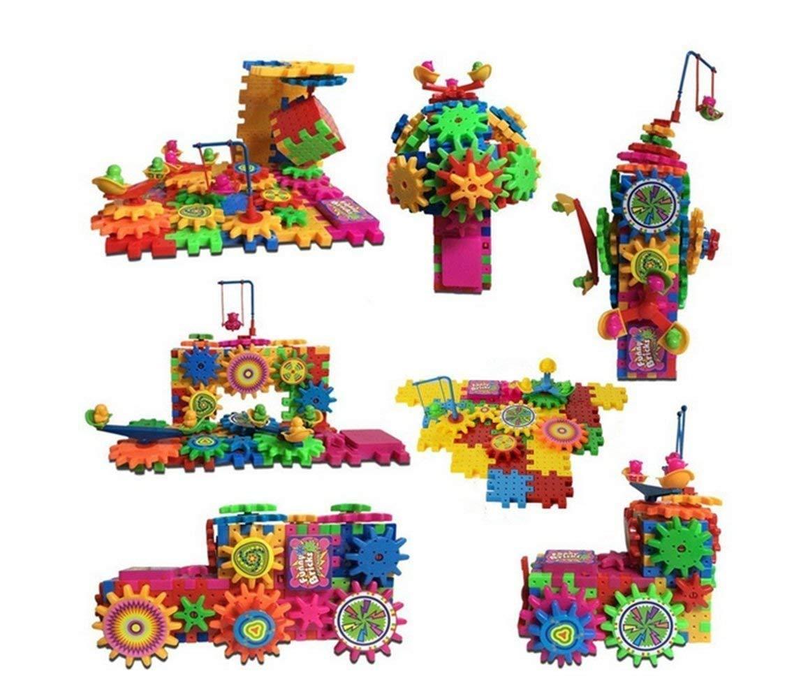 Braintastic 101 Pcs Miracle Bricks Motorized Spinning Gear Building Block Toy Sets Interlocking Learning&Educational Game for Kids (Miracle Bricks 101),Multicolor