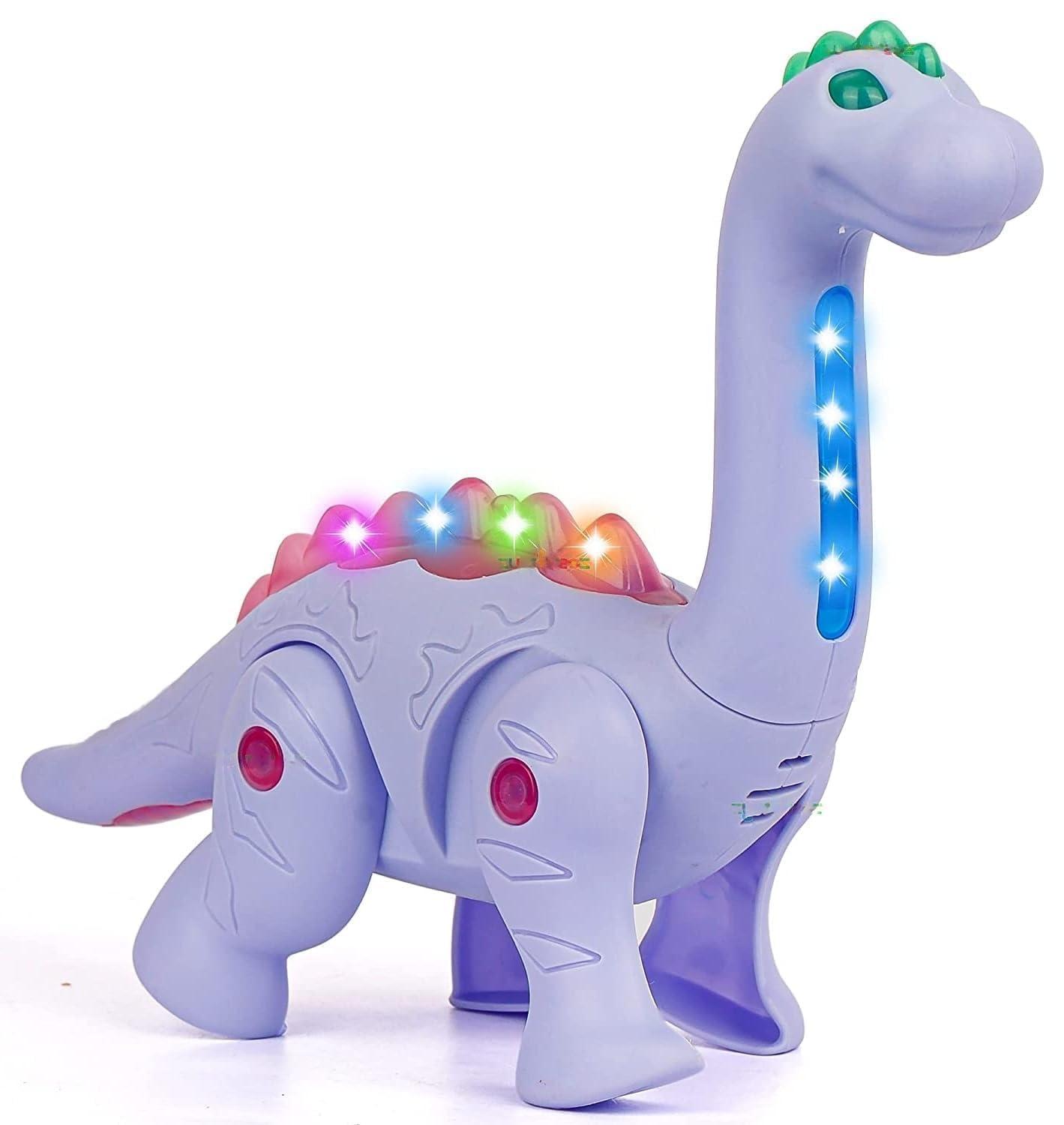 Walking Pet Electric Dinosaur Toy with Colorful LED Light and Musical Sound, Attractive light and realistic dinasour (Batteries not included)