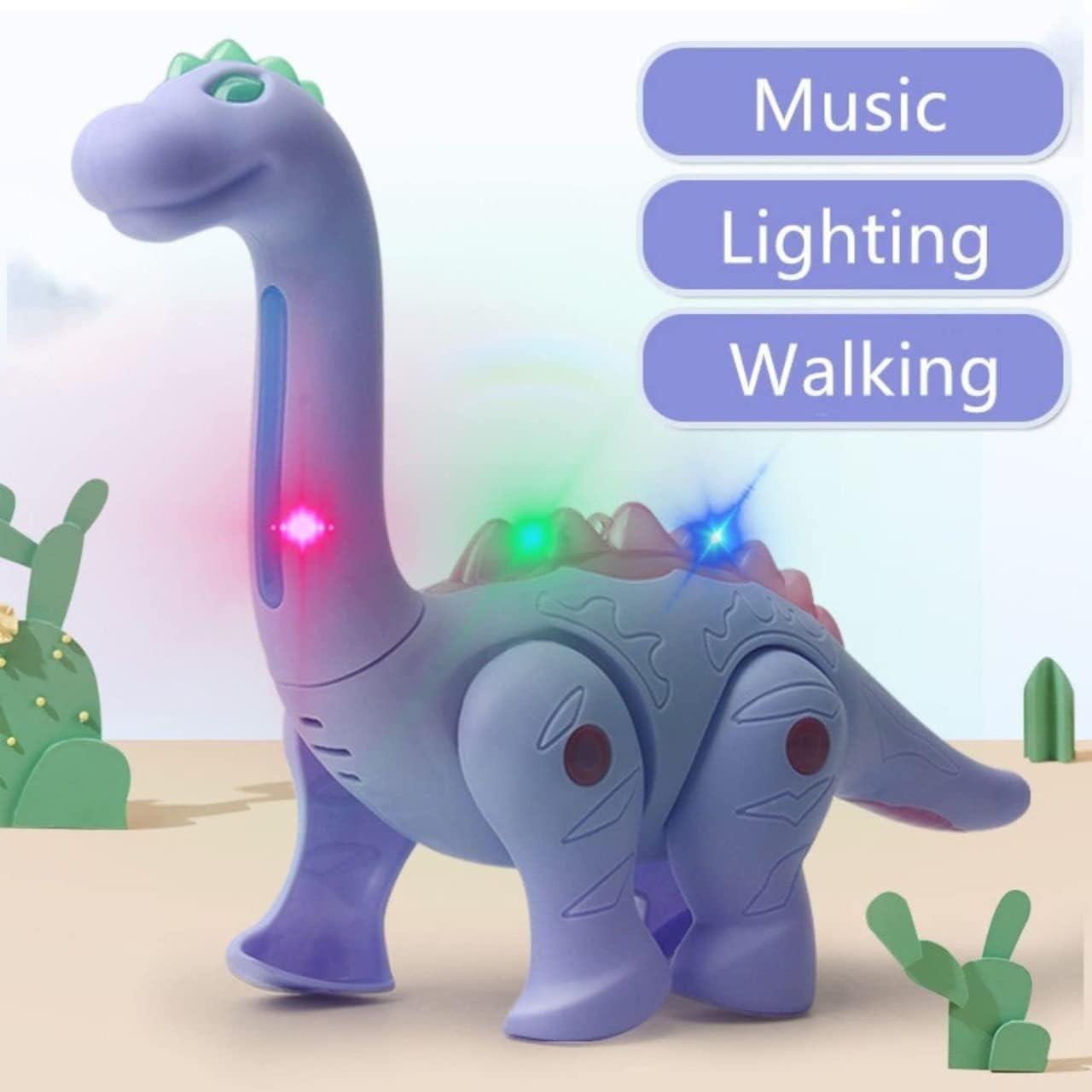 Walking Pet Electric Dinosaur Toy with Colorful LED Light and Musical Sound, Attractive light and realistic dinasour (Batteries not included)