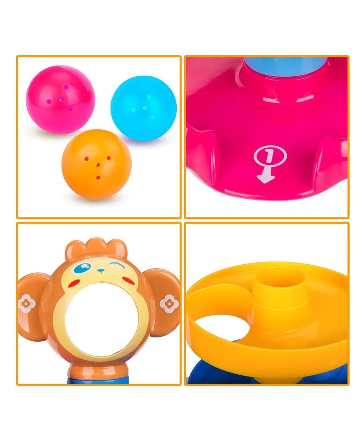 Toy Imagine Ramp Roll, Ball Drop and Roll Swirling Tower for Toddler|3 Puzzle Rattle Balls Non Toxic Material| StackToy for Kids Ages 3+: Interactive Fun Excitement (Roll Ball for Kids) — view 7