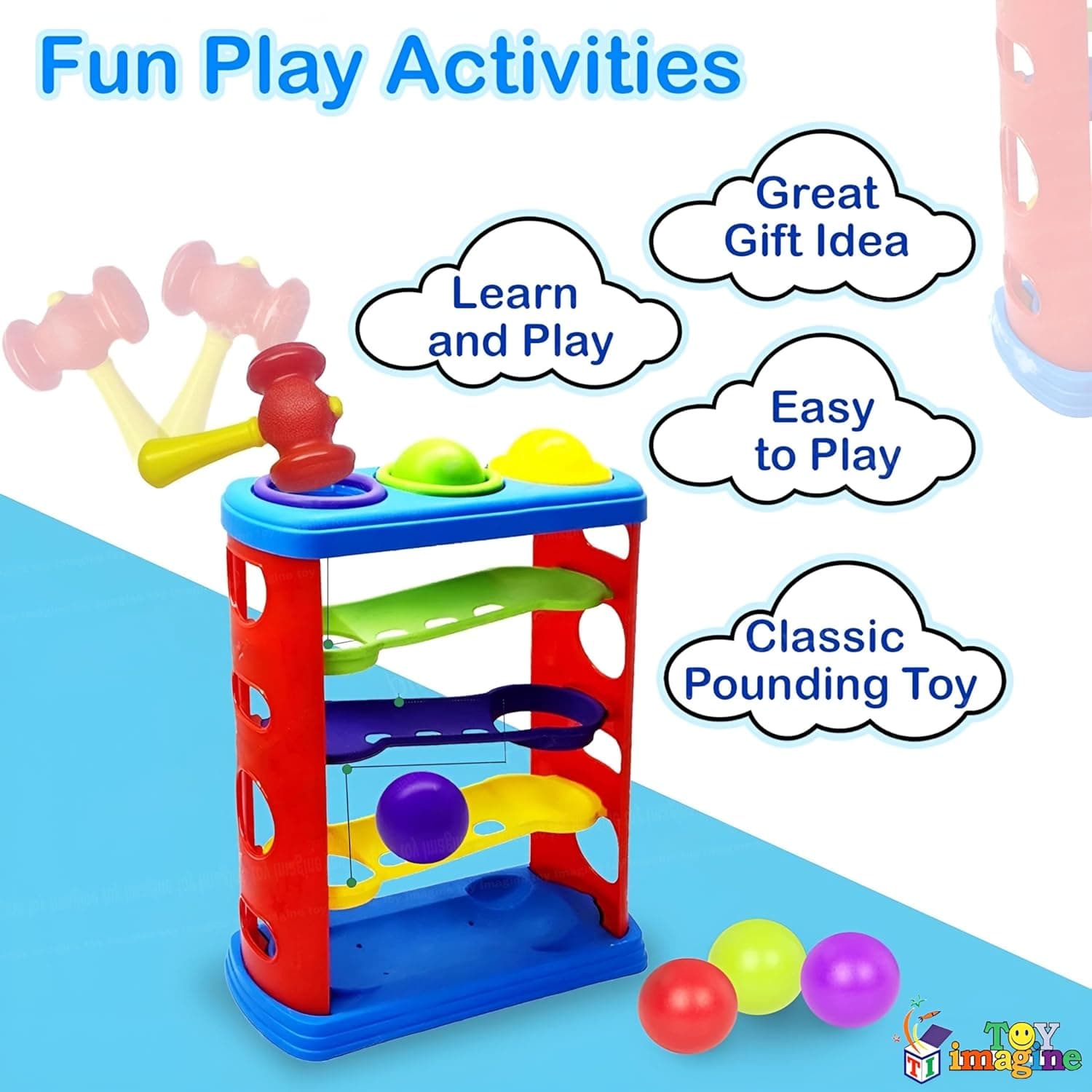 Toy Imagine Ramp Roll, Ball Drop and Roll Swirling Tower for Toddler|3 Puzzle Rattle Balls Non Toxic Material| StackToy for Kids Ages 3+: Interactive Fun Excitement (Roll Ball for Kids) — view 16
