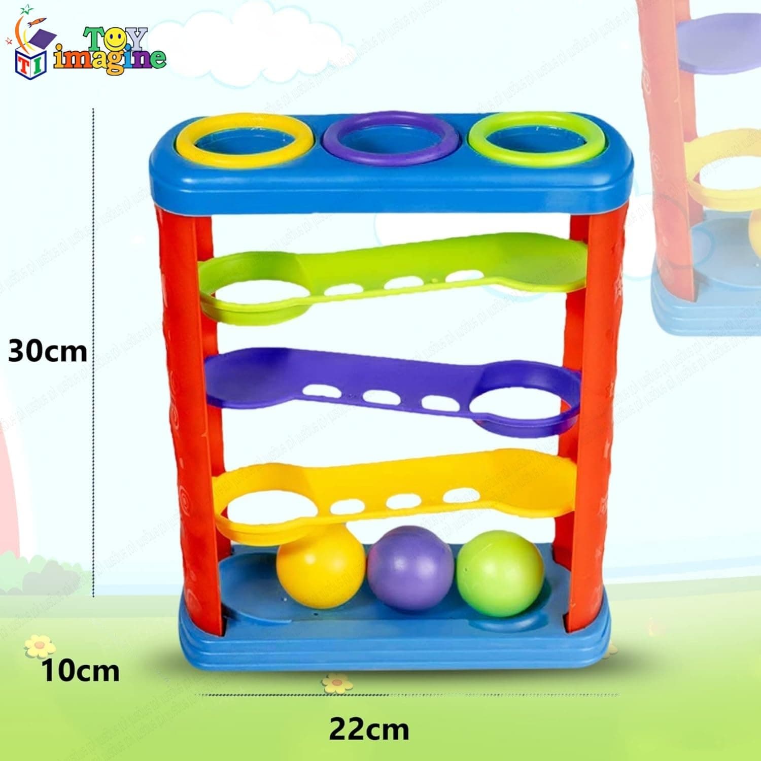 Toy Imagine Ramp Roll, Ball Drop and Roll Swirling Tower for Toddler|3 Puzzle Rattle Balls Non Toxic Material| StackToy for Kids Ages 3+: Interactive Fun Excitement (Roll Ball for Kids) — view 18