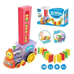 Megashine Automated Domino Train Block Set | BPA-Free Plastic | Sound Effects | Easy Assembly | Fun Indoor Activity for Kids