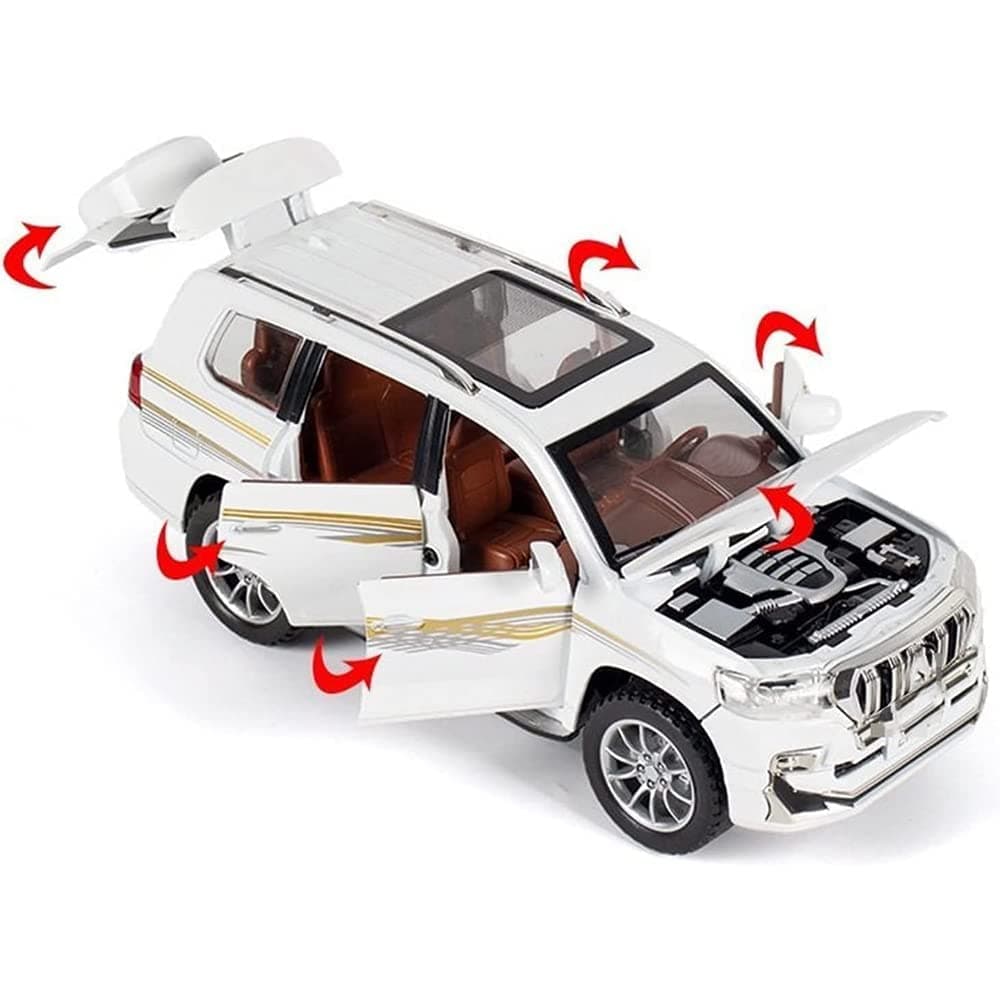 Diecast Metal Car 1:24 Toy Cars for Kids Zinc Alloy Pull Back Metal Cars with 4 Openable Doors Light and Musical Sound — view 2