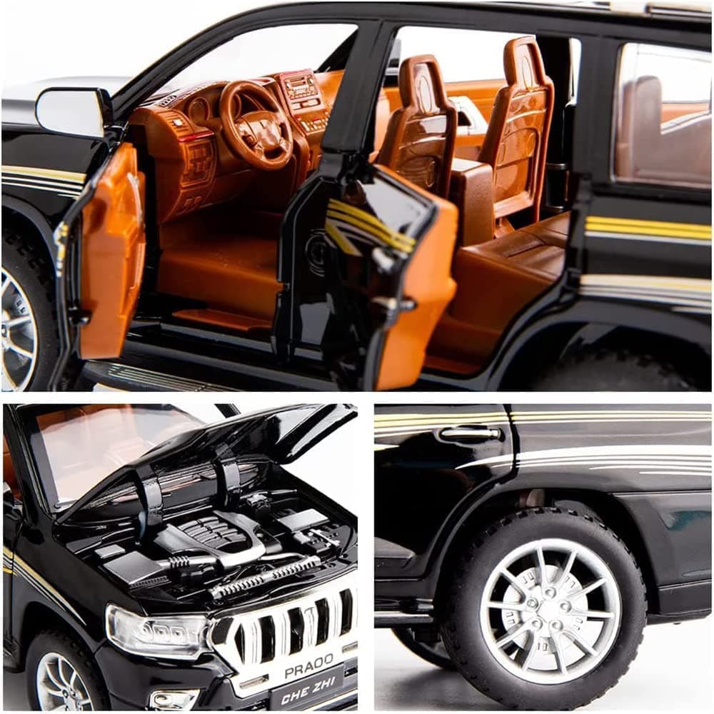 Diecast Metal Car 1:24 Toy Cars for Kids Zinc Alloy Pull Back Metal Cars with 4 Openable Doors Light and Musical Sound — view 4