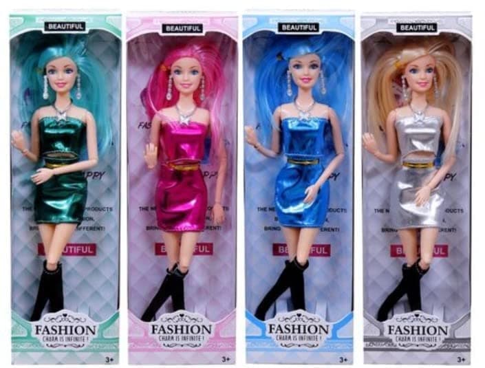 4 Pcs Girls Look Durable Fashion Doll Beautiful Doll Toy Set with Movable Joints and Other Ornaments for Girls | Baby Kids Dream House Adventures (Pack of 4)