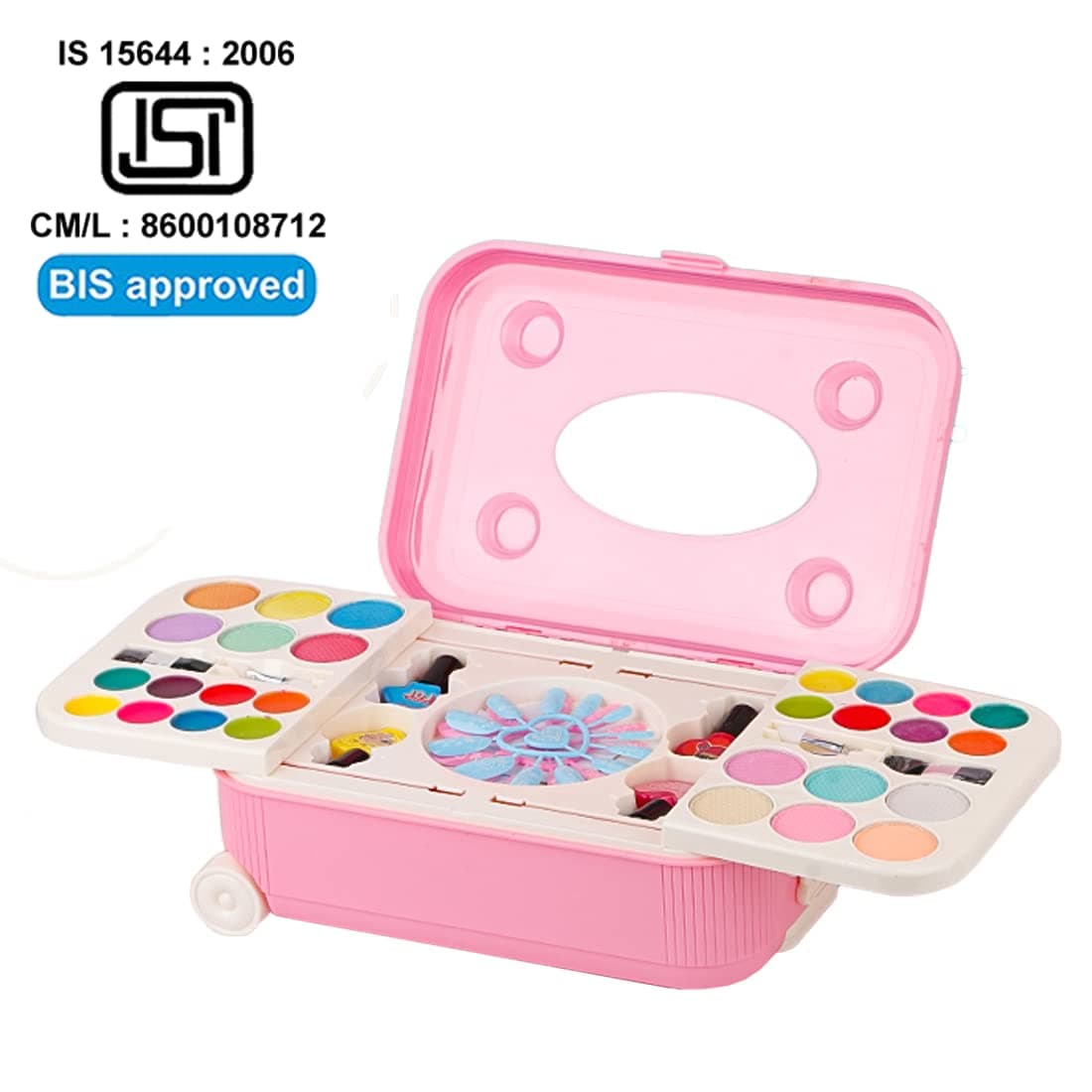 Makeup Kit for Girls Toy Set Pretend Play Beauty Baby Doll Make Up Set with Mirror & Hair Styling Cosmetics Accessories for Girls - BIS Certified ISI Mark (Makeup Palette) — view 2