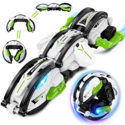 RC Cars 360° Roll Stunt Snake Car with LED Lights for Boys Age 8-12 Included 2 Batteries 60mins